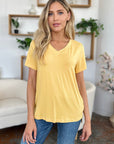 Basic Bae Bamboo Full Size V-Neck High-Low T-Shirt