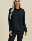 Basic Bae Full Size Air Scuba Drawstring Long Sleeve Hoodie with Kangaroo Pocket