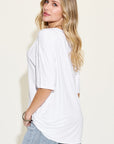 Basic Bae Full Size Bamboo V-Neck Drop Shoulder T-Shirt