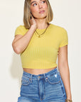 Basic Bae Full Size Ribbed Round Neck Short Sleeve T-Shirt