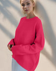 Basic Bae Round Neck Dropped Shoulder Sweater