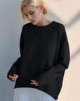 Basic Bae Round Neck Dropped Shoulder Sweater