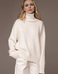 Basic Bae Turtleneck Dropped Shoulder Long Sleeve Sweater