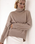 Basic Bae Turtleneck Dropped Shoulder Long Sleeve Sweater