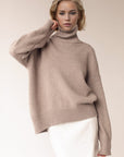 Basic Bae Turtleneck Dropped Shoulder Long Sleeve Sweater