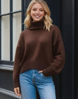 Basic Bae Turtleneck Dropped Shoulder Long Sleeve Sweater