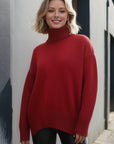 Basic Bae Turtleneck Dropped Shoulder Long Sleeve Sweater