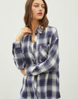 Be Cool Plaid Flannel Button Down Shirt with Chest Pocket