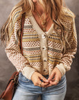 Rosy Brown Button Up Long Sleeve Cardigan