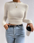 Honey Round Neck Long Sleeve T-Shirt