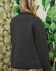 BiBi Single-Breasted Washed Fleece Jacket