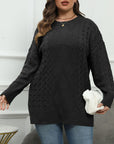 Plus Size Round Neck Long Sleeve Sweater