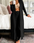 Open Front Long Sleeve Cardigan and Pants Lounge Set