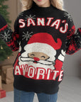 Santa Mock Neck Long Sleeve Sweater