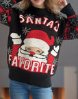 Santa Mock Neck Long Sleeve Sweater