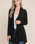 BOMBOM Open Front Long Sleeve Cardigan