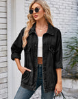 Button Up Long Sleeve Denim Jacket