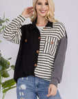 Celeste Full Size Striped Button Up Dropped Shoulder Shacket