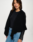 Coalition LA Knit Collared Faux Leather Crop Jacket