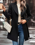 Collared Neck Long Sleeve Longline Coat