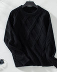 Geometric Round Neck Long Sleeve Sweater