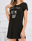 Graphic Round Neck Short Sleeve Lounge Dress