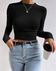 Honey Round Neck Long Sleeve T-Shirt