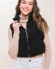 Love Tree Corduroy Zip Up Puffer Vest with Pockets