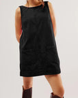 Mandy Round Neck Wide Strap Mini Dress with Pockets