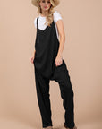 OH Full Size V-Neck Wide Strap Overalls with Pockets