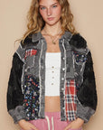 POL Crochet Patchwork Dropped Shoulder Jacket