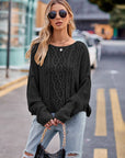 Round Neck Cable-Knit Sweater