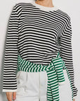 Striped Round Neck Long Sleeve Sweater