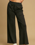 Umgee Drawstring Wide Leg Pants with Pockets