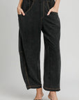 Umgee Elastic Waist Baggy Fit Pants with Pockets