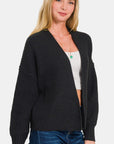 Zenana Open Front Drop Shoulder Sweater Cardigan