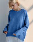 Basic Bae Round Neck Dropped Shoulder Sweater