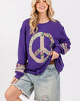 SAGE+FIG Peace Applique Patch Long Sleeve Top