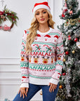 Christmas Element Round Neck Long Sleeve Sweater