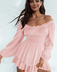 Off Shoulder Smocked Waist Romper