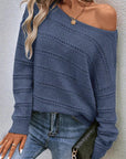 Boat Neck Dropped Shoulder Sweater