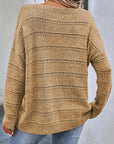 Boat Neck Dropped Shoulder Sweater