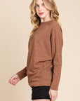 BOMBOM Drop Shoulder Long Sleeve Knit Top