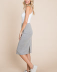 BOMBOM Elastic Waist Pencil Skirt