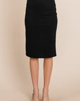 BOMBOM Elastic Waist Pencil Skirt