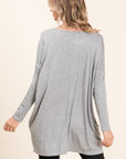 BOMBOM Round Neck Long Sleeve Oversized Top