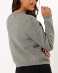 Bow Round Neck Long Sleeve Cardigan