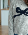 Bow Round Neck Long Sleeve Sweater