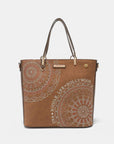 Nicole Lee USA Metallic Stitching Embroidery Inlaid Rhinestone Tote Bag