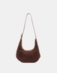 Suede Adjustable Strap Shoulder Bag